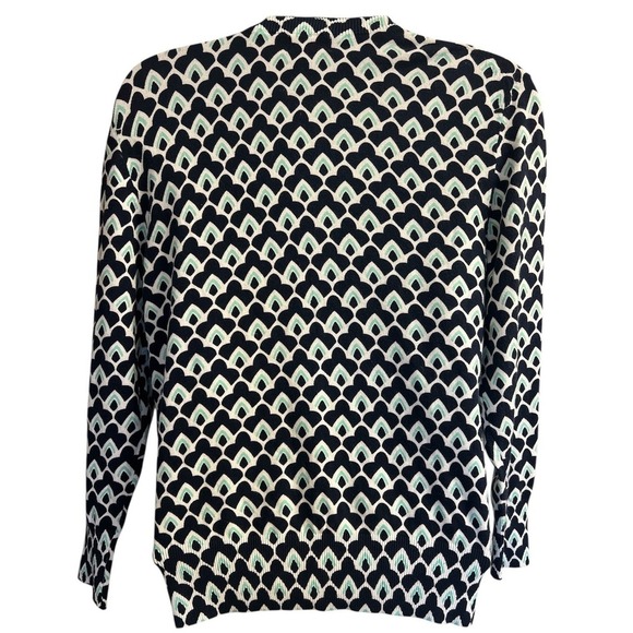 Crown and Ivy Button Cotton Navy and Green Cardigan Sz S NWT - Picture 2 of 4